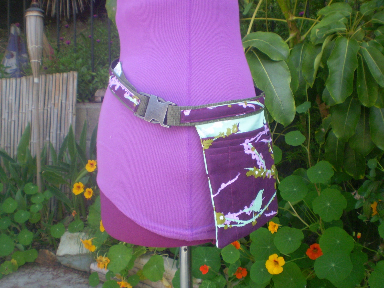 Adjustable Hipster Utility Belt in Dewberry Aviary Fabric Etsy