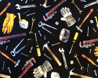 DIY Work Apron, Tossed Tools Fabric, Tool Belt with Pockets