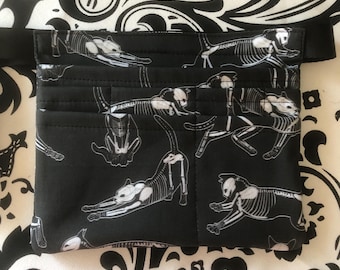 Mini Cat Skeleton Belted Hipster Pouch, Medical, Vet Bag, Treat Bag