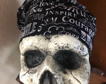Words of Hope Bouffant Scrub Cap with Buttons & Ties