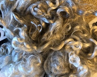 Clean, Natural Silver Mohair fleece. 5 oz.