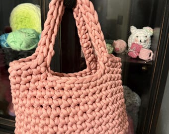 Ready to Ship, Handcrafted Crochet, Custom Tote, Purse, Organizer, Gift Basket, Bathroom Storage, in Choice of Color