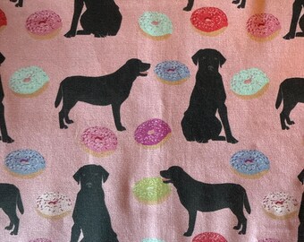 Vet Tech Treat Pouch, Dogs and Doughnuts Fabric, Belted Scrub Pocket