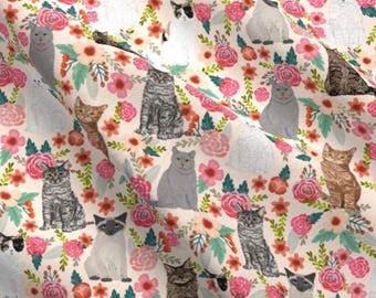 Floral Cat Cotton RN Scrub Organizer, Belted Nurse Pocket