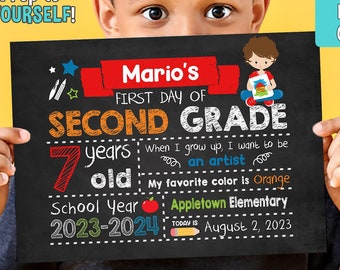 Artist First Day of School Sign - Printable First Day of School Chalkboard Sign - First of ANY GRADE sign - Personalized Back to School Sign