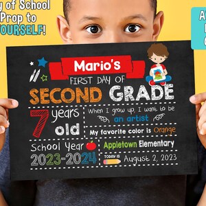 Artist First Day of School Sign - Printable First Day of School Chalkboard Sign - First of ANY GRADE sign - Personalized Back to School Sign