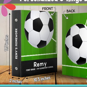 Personalized Soccer Binder - Personalized 3 Ring Binder 2 inches - Custom Gift Back to School - Personalized School Supplies for Kids