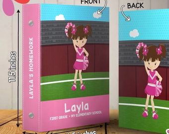 Personalized Cheerleader Binder - Personalized 3 Ring Binder 2 inches - Custom Gift Back to School - Personalized School Supplies for Kids