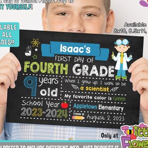 Scientist First Day of School Sign - Printable First Day of School Chalkboard Sign - First of ANY GRADE - Personalized Back to School Sign