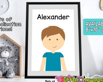 Little Me Wall Art - Personalized Premium Art Nursery Print - Children Wall Print - Personalized Little Boy Wall Print - Boy Bedroom Decor