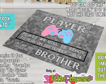 Gamer Brother Personalized Pregnancy Announcement Puzzle - Funny Pregnancy Announcement - Gamer Sister Pregnancy Announcement