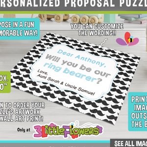 Be My Ring Bearer Puzzle Personalized Ring Bearer Announcement Puzzle Personalized 8 x 10 Puzzle Custom Ring Bearer Proposal Puzzle image 1