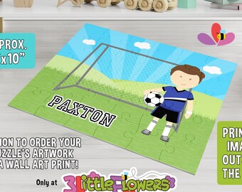 Soccer Puzzle - Personalized 8" x 10" Puzzle - Personalized Name Puzzle - Personalized Children Puzzle - 30 pieces Puzzle - Sport Puzzle