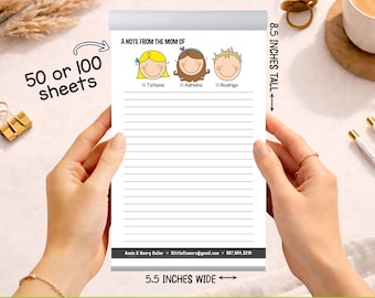 Personalized Mom Notepad: Family Doodle Stationery, 50 Sheets