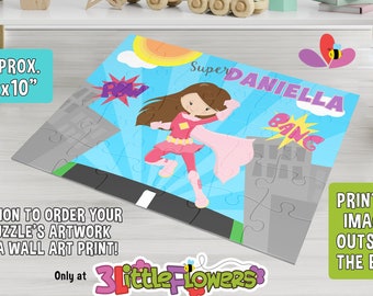 Superhero Puzzle - Personalized 8 x 10 Puzzle - Personalized Name Puzzle - Personalized Children Puzzle - 30 pieces Puzzle - Superhero Party