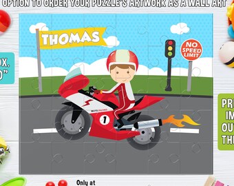 Motorcycle Puzzle - Personalized 8 x 10 Puzzle - Personalized Name Puzzle - Personalized Children Puzzle - 30 pieces Puzzle - Motor Party
