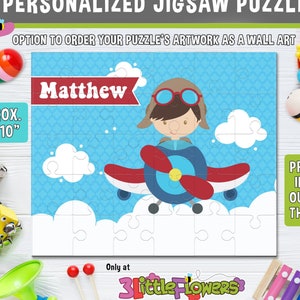 Airplane Puzzle - Personalized 8 X 10 Puzzle - Personalized Name Puzzle ...