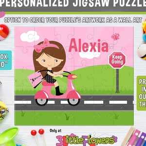 Girl Scooter Puzzle - Personalized 8x10 Puzzle - Personalized Name Puzzle - Personalized Children Puzzle - Personalized Paris Girl Puzzle