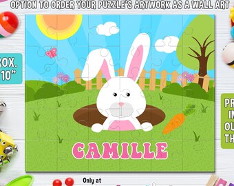 Bunny Puzzle - Personalized 8x10 Puzzle - Personalized Name Puzzle - Personalized Children Puzzle - 30 pieces Puzzle - Personalized Bunny