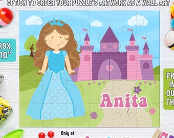 Personalized Princess Puzzle - Personalized 8" x 10" Puzzle - Personalized Name Puzzle - 30 pieces Puzzle - Choose HAIR SKIN TRAITS colors