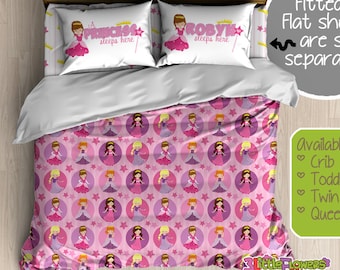 Princess Custom Comforter/Duvet - Kids Comforter - Kids Duvet - Customized Children Bedding - Kids Pillowcase - Princess Bedroom Decor