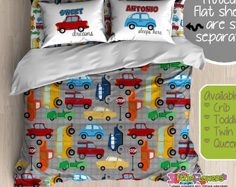 Vintage Cars Custom Comforter/Duvet - Kids Comforter - Kid Duvet - Customized Children Bedding - Kid Pillowcase - Classic Vehicle Room Decor