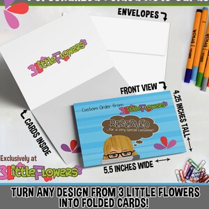 Personalized Folded Note Cards - Set of Personalized Folded Note Cards - Made to Match Folded Cards image 1