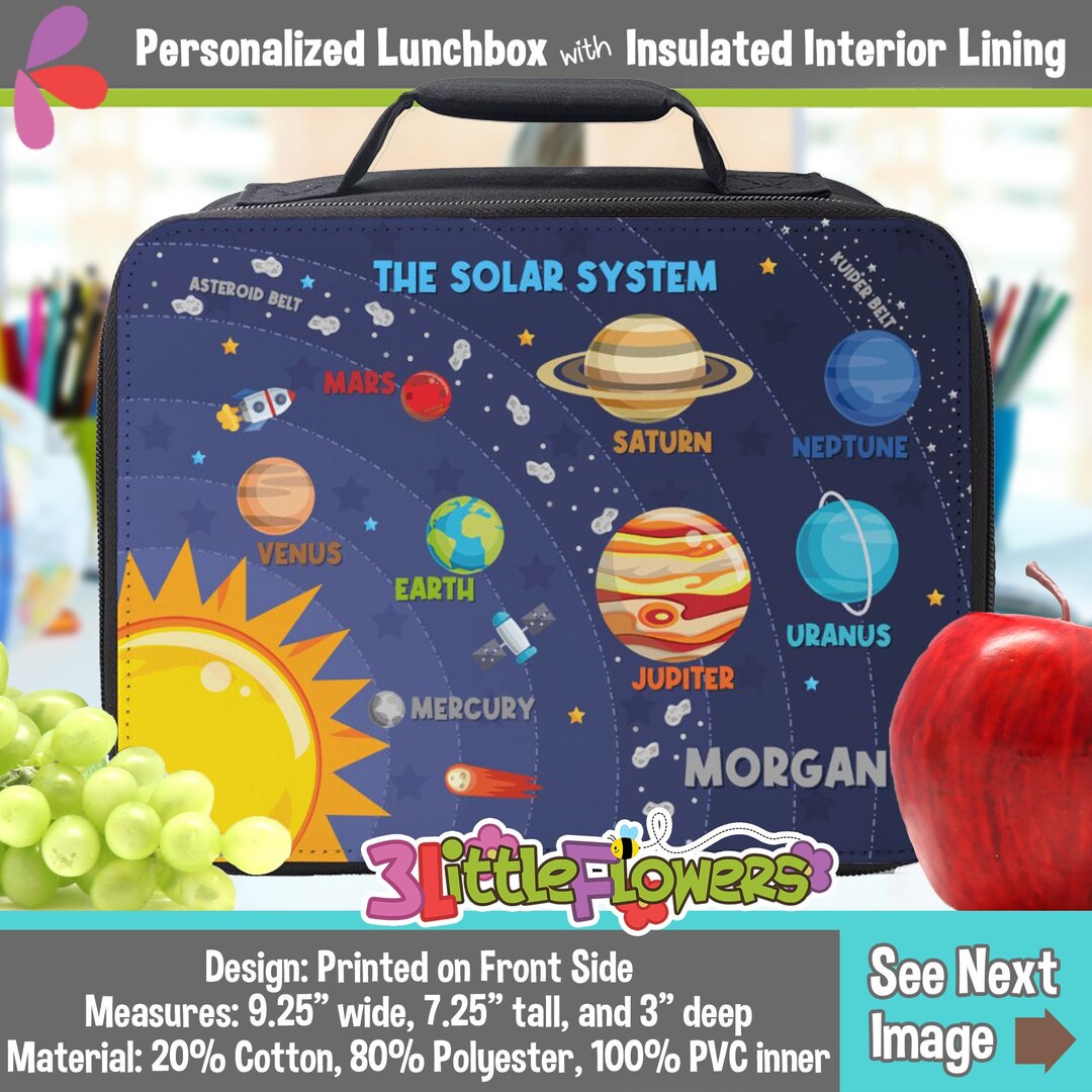 Personalized Solar System Lunchbox Personalized Polyester Etsy