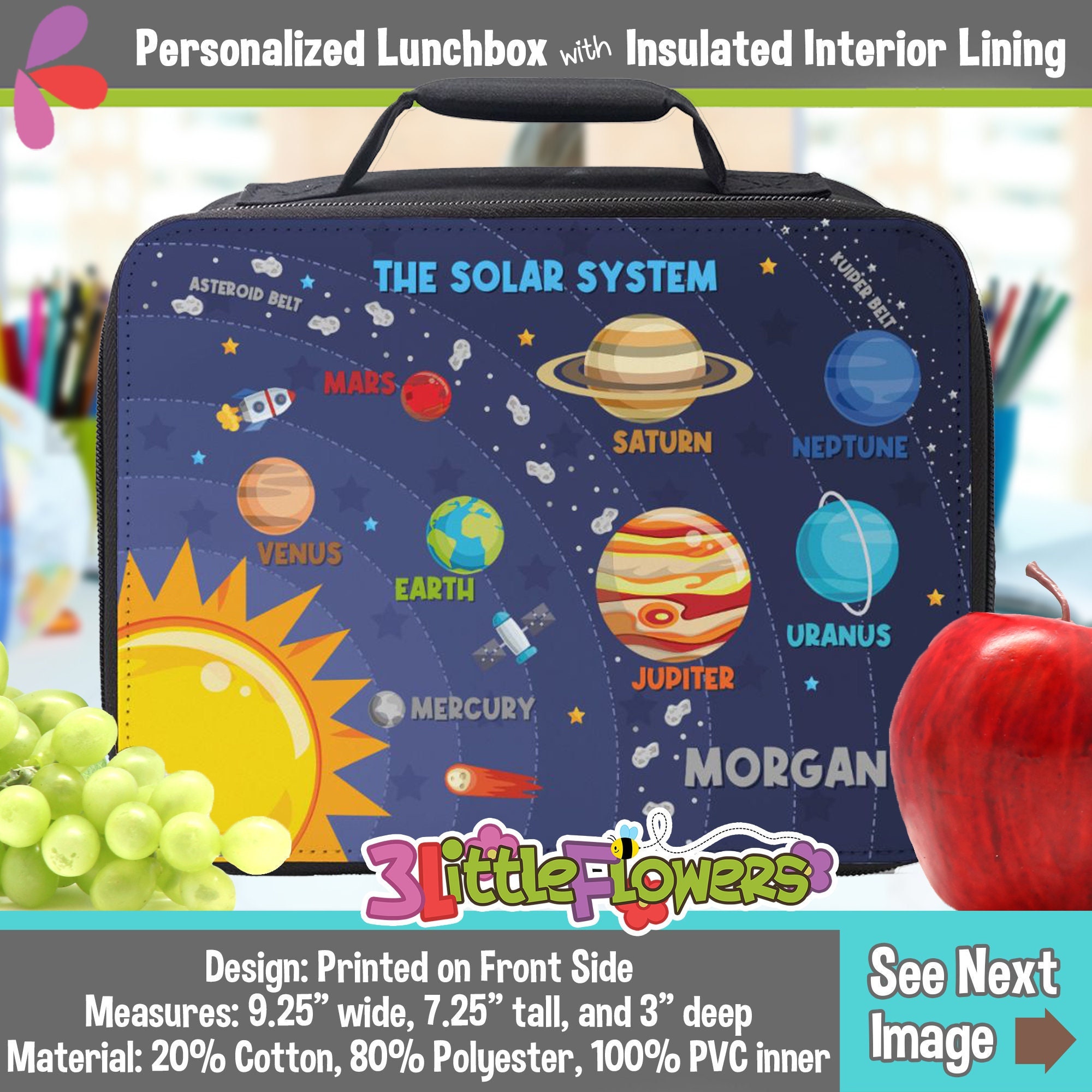 Echoserein Magical Astrology Moon Star Lunch Bag Insulated Lunch Box  Reusable Lunchbox Waterproof Portable Lunch Tote For Women Men Girls Boys