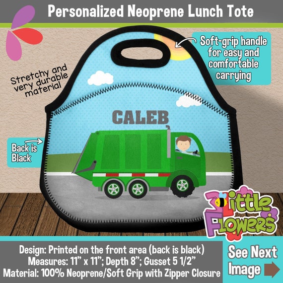 Personalized Garbage Truck Neoprene Lunch Tote Personalized Neoprene Lunch Bag Lunchbox for Kids Lunch Bag for Kids Trash Lunch Bag Etsy Ireland