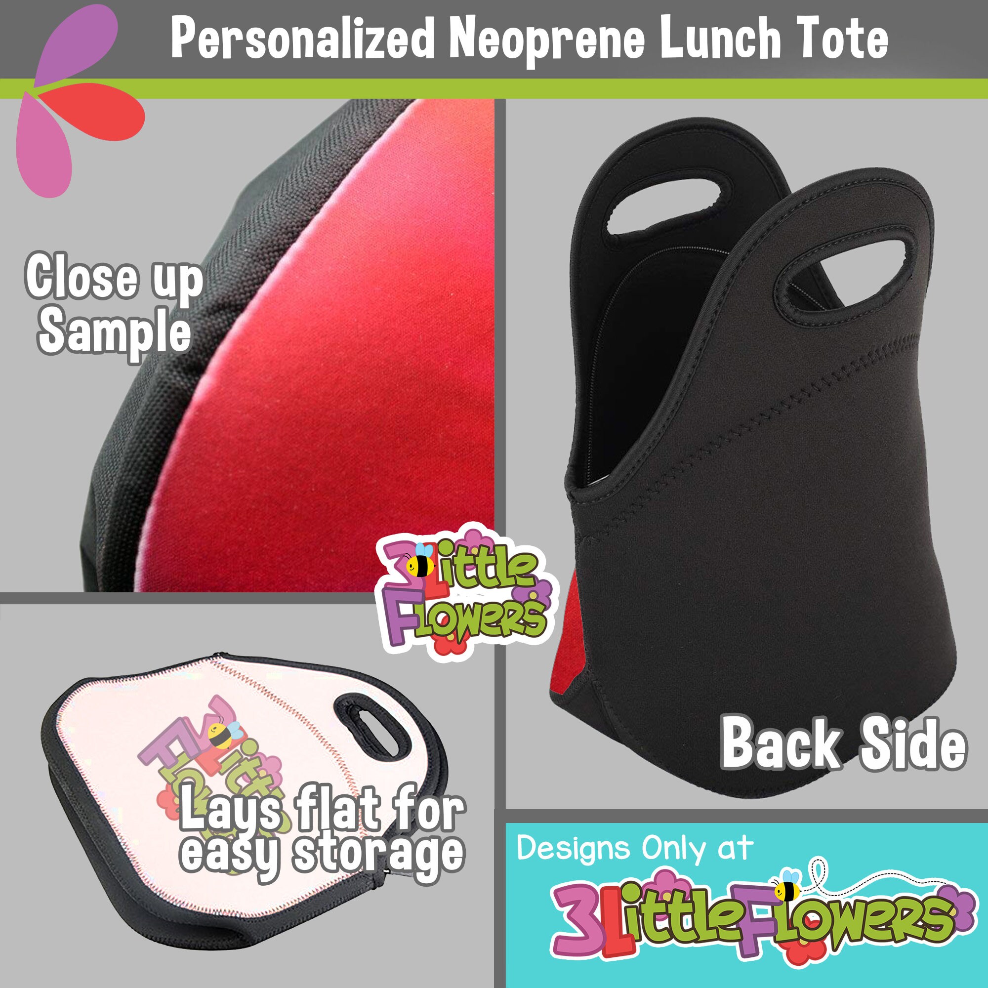 personalized neoprene lunch bag