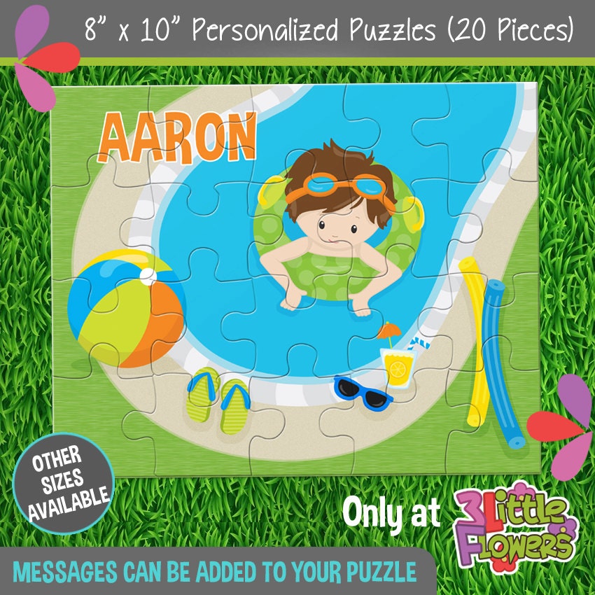 At the Pool Puzzle Personalized 8 x 10 Puzzle Personalized Etsy