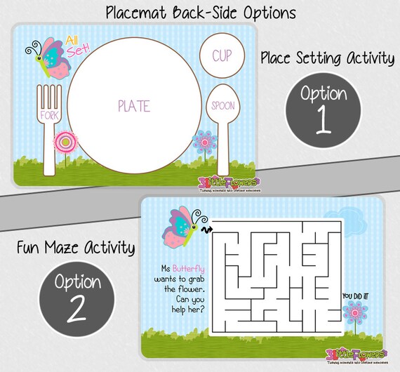 Personalized Drummer Girl Placemat Activity Placemat for Children Personalized placemat for kids Laminated Custom Double-sided