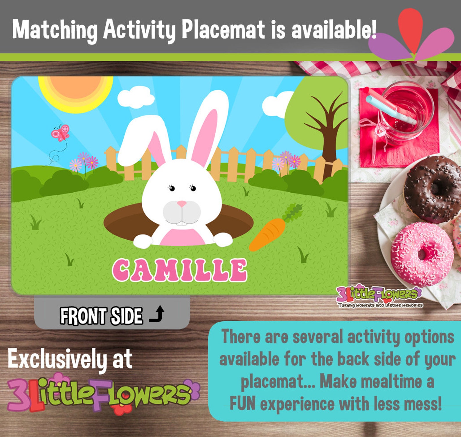 Bunny Plate and Bowl Set Personalized Plastic Children Plate Etsy