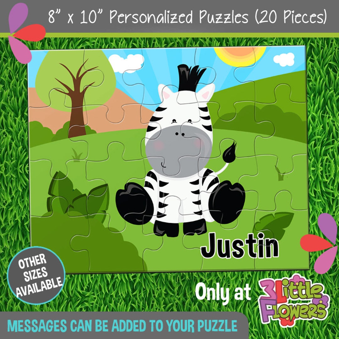 Baby Zebra Puzzle Personalized 8 X 10 Puzzle Personalized Etsy