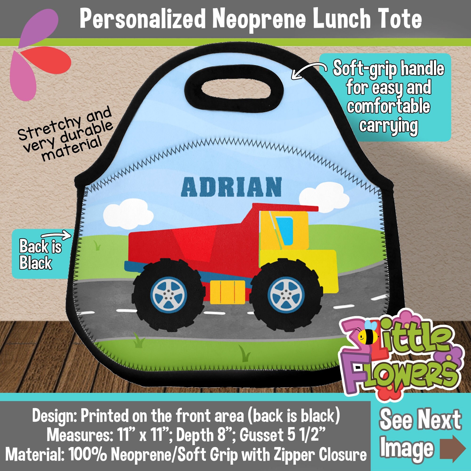 personalized neoprene lunch bag