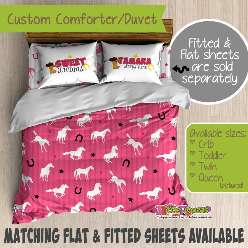 Horses Custom Comforter/duvet Kids Comforter Kids Duvet Etsy