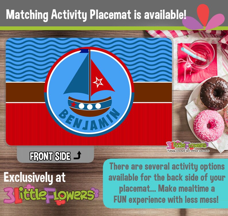 Personalized Plastic Children Plate and Cereal Bowl Personalized Sailboat Plate and Bowl Set Nautical Plate Kids Dishes for Mealtime
