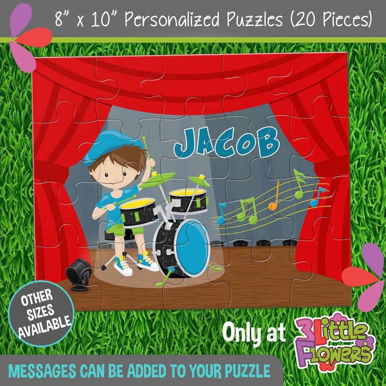 Drums Puzzle Personalized 8 X 10 Puzzle Personalized Name Etsy