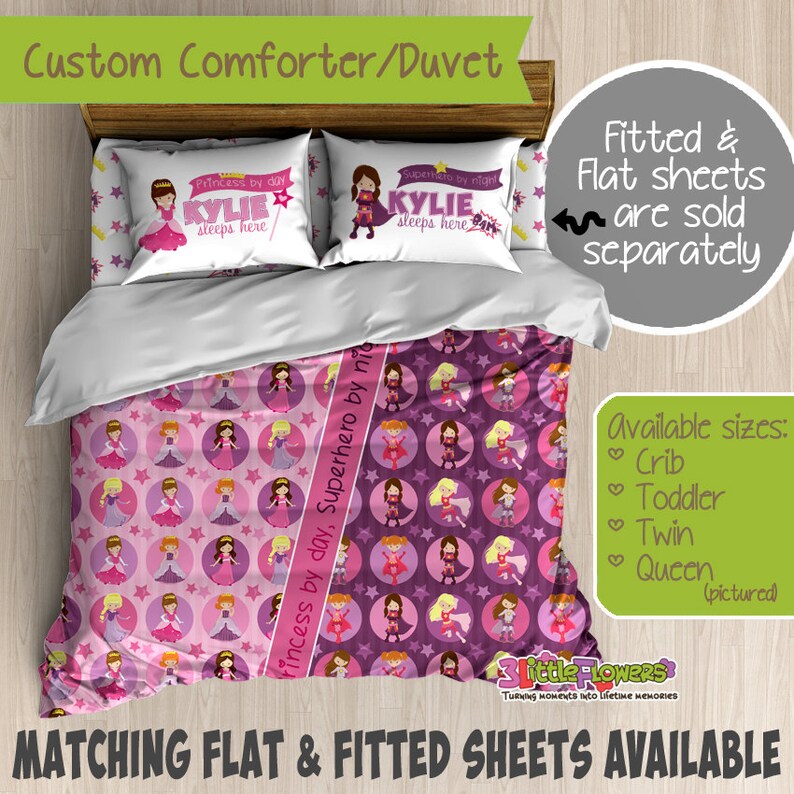 Superhero Princess Custom Comforter/duvet Kids Comforter Etsy