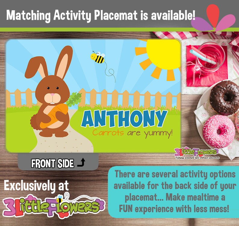 Personalized Bunny Plate and Bowl Set Personalized Plastic Etsy