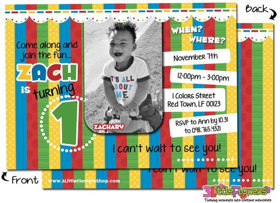 personalized boy colors birthday invitation personalized colorful birthday invitations