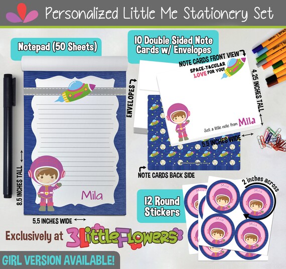 personalized stationery for little girls