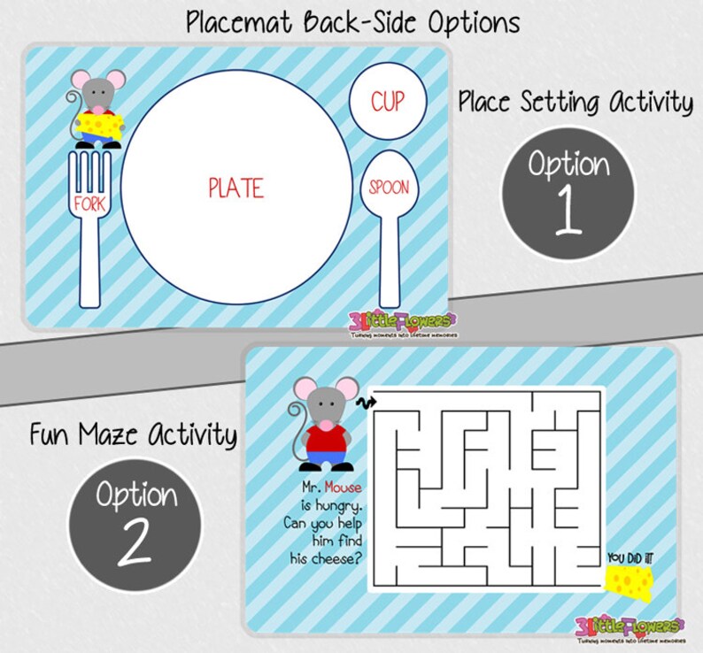 Mouse Placemat Mice Theme Personalized Placemat for Kids Etsy