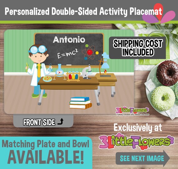 Personalized Scientist Placemat Personalized placemat for kids