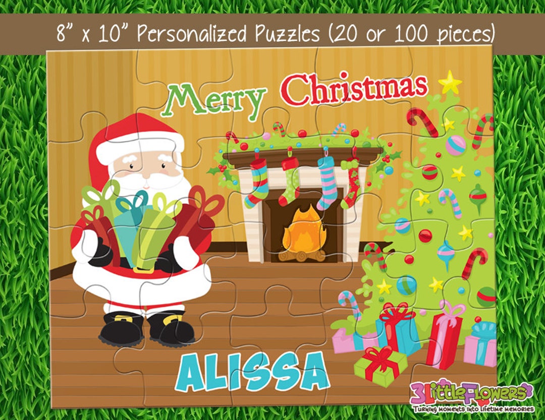 Santa Chimney Puzzle Personalized 8 X 10 Puzzle Etsy
