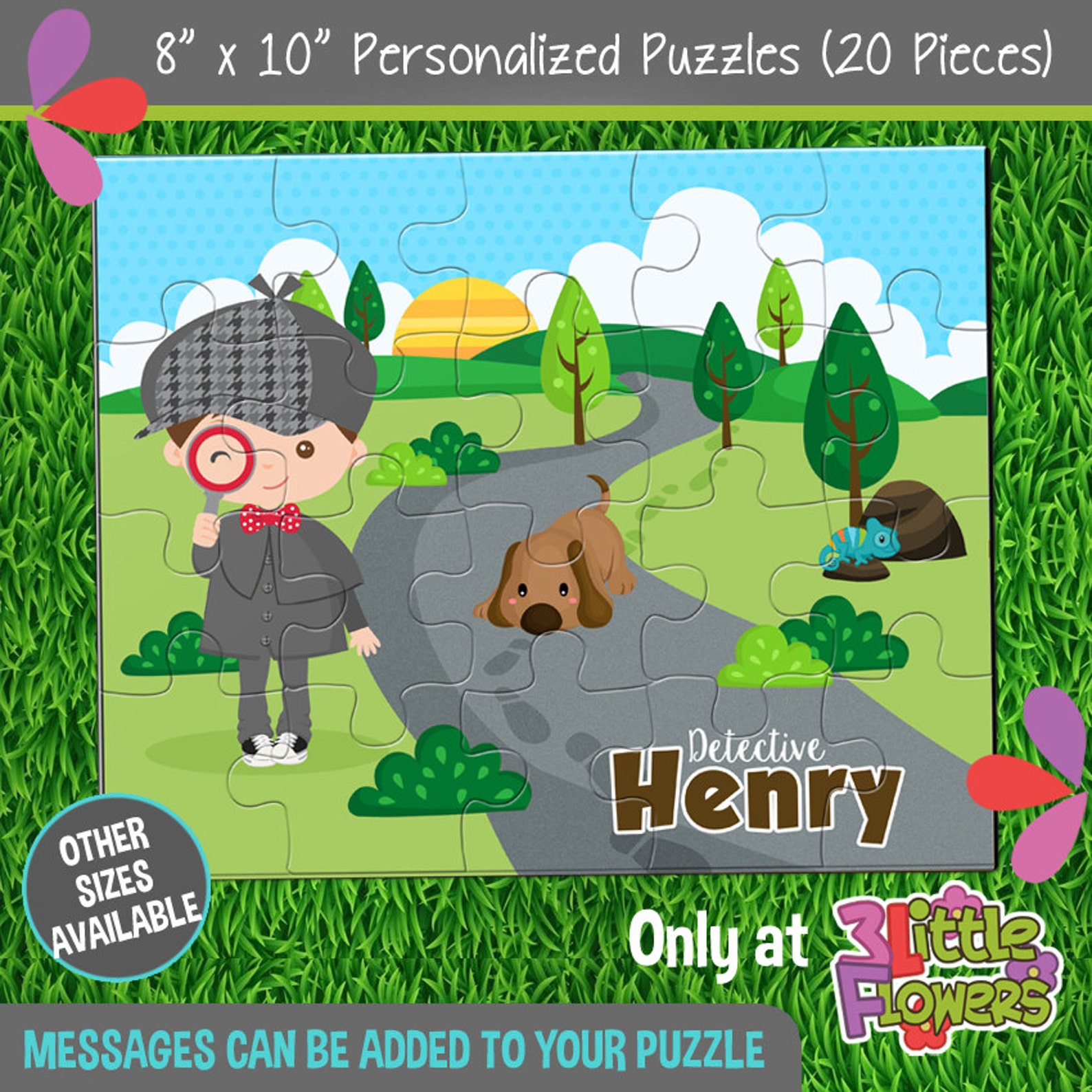 Boy Detective Puzzle Personalized 8x10 Puzzle Personalized Etsy