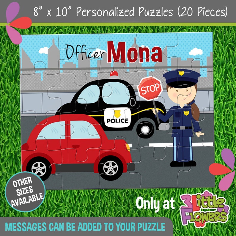 Police Puzzle Personalized 8 X 10 Puzzle Personalized Name Etsy