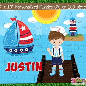 Personalized 8 x 10 Puzzle 20 pieces puzzle Personalized Children Puzzle Personalized Garbage Truck Puzzle Personalized Name Puzzle
