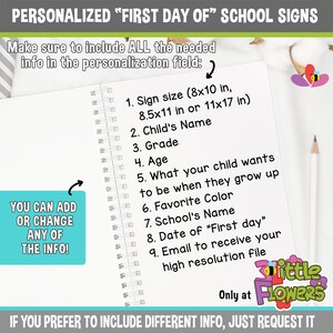 Mermaid First Day of School Sign Printable First Day of School Chalkboard Sign First of ANY GRADE sign Custom Back to School Sign image 5